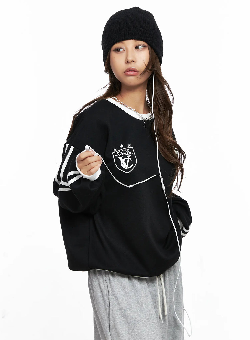 Oversized Contrast Sweatshirt CO513