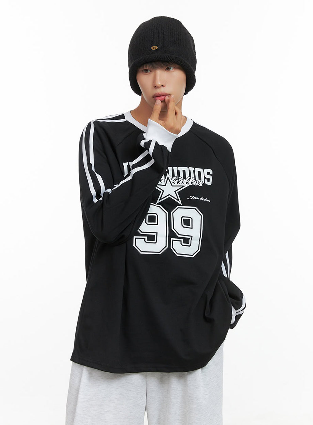 Men's Raglan Graphic Oversize T-Shirt IO420