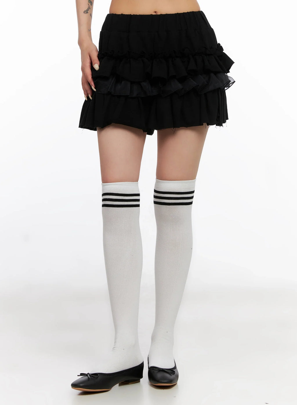 Layered Ruffle Mini Skirt IS508