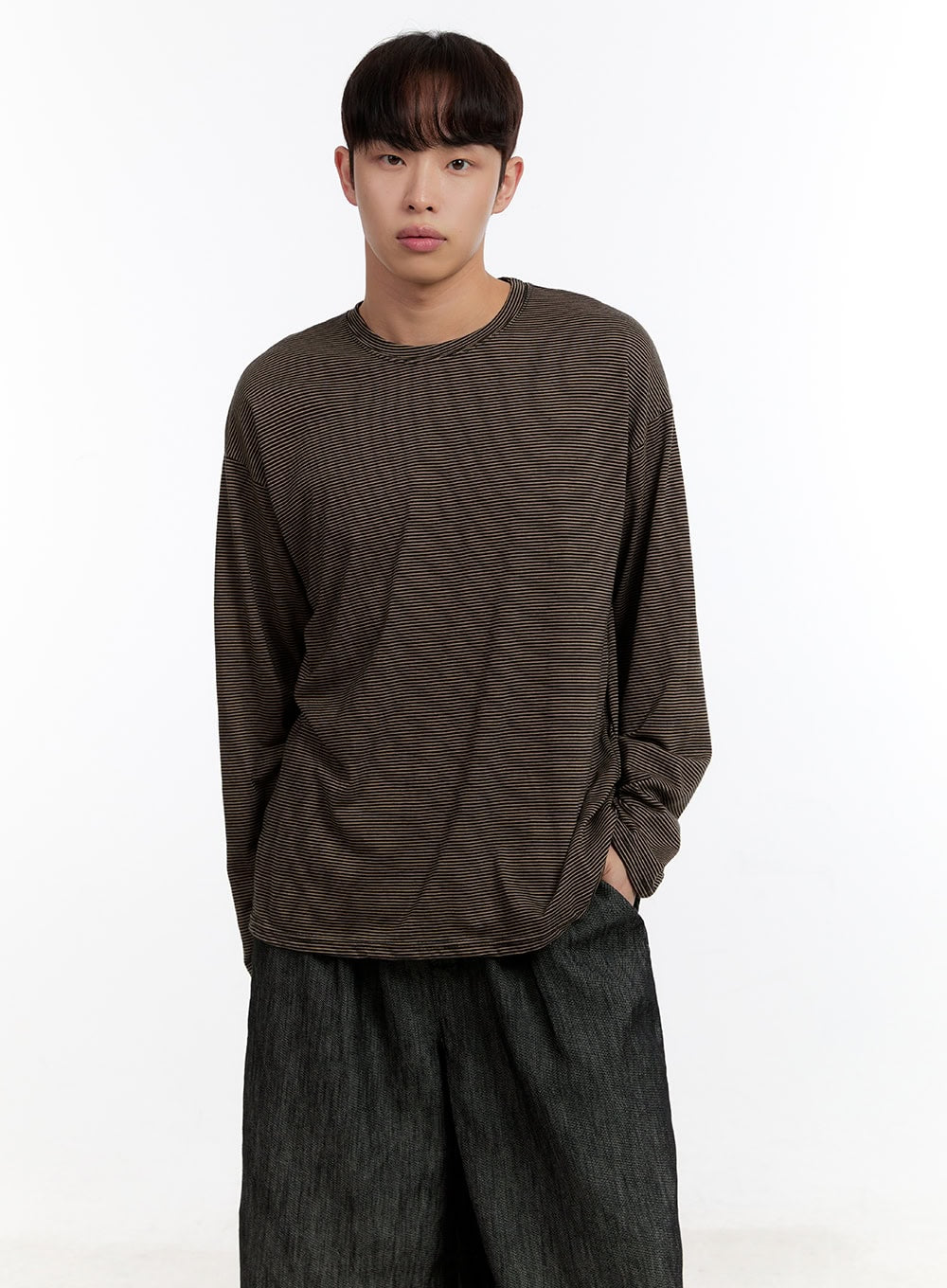 Men's Striped Long Sleeve Shirt IA507