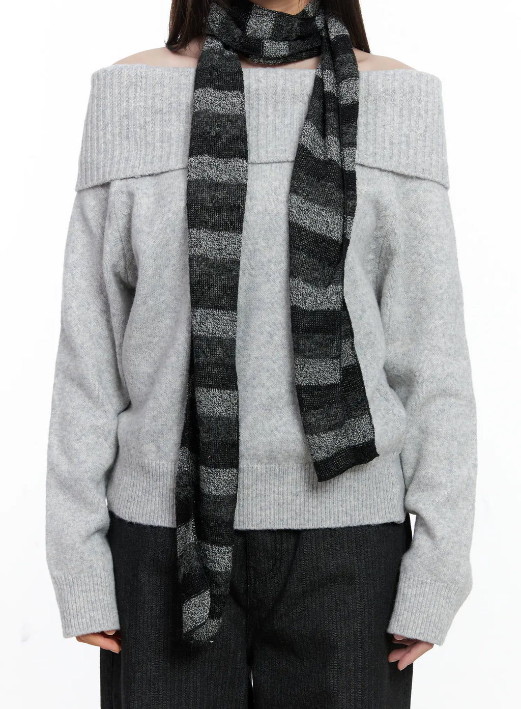 Cozy Striped Knit Scarf CO506