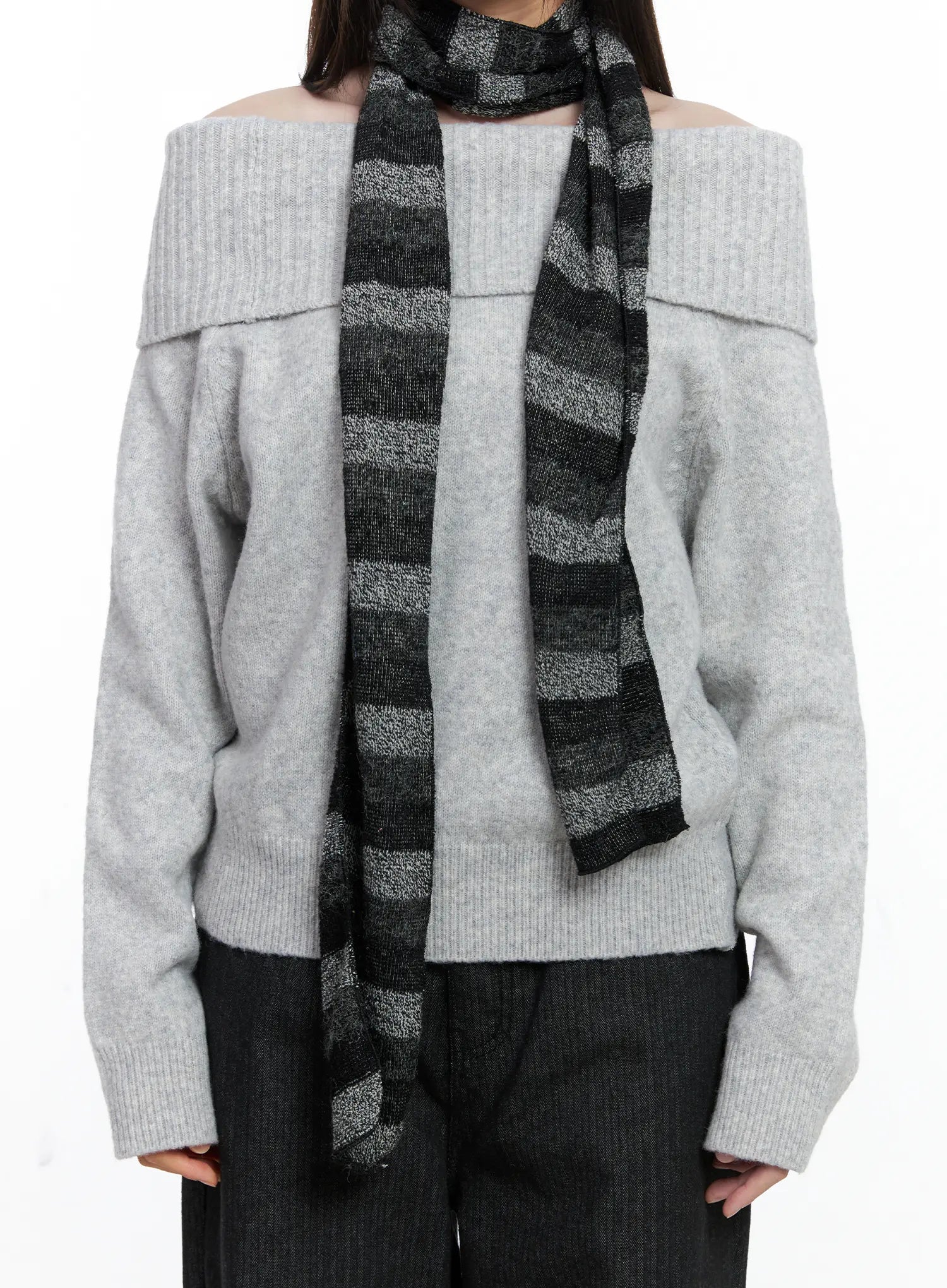 Cozy Striped Knit Scarf CO506