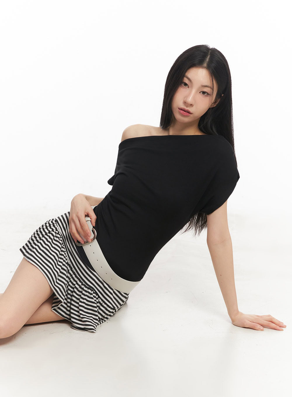 Shirred One-Shoulder Top IY529