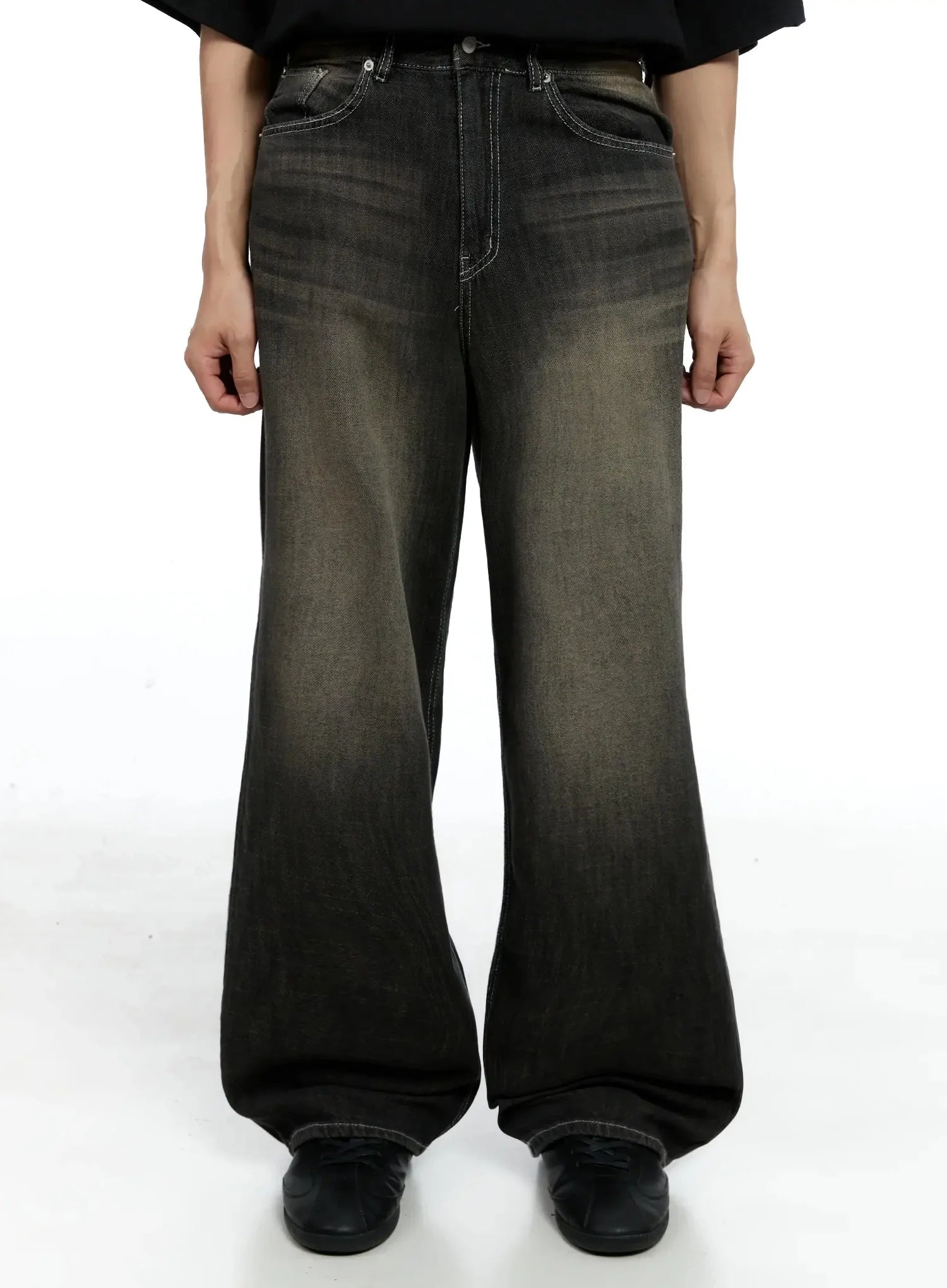 Men's Vintage Wash Baggy Jeans IG520