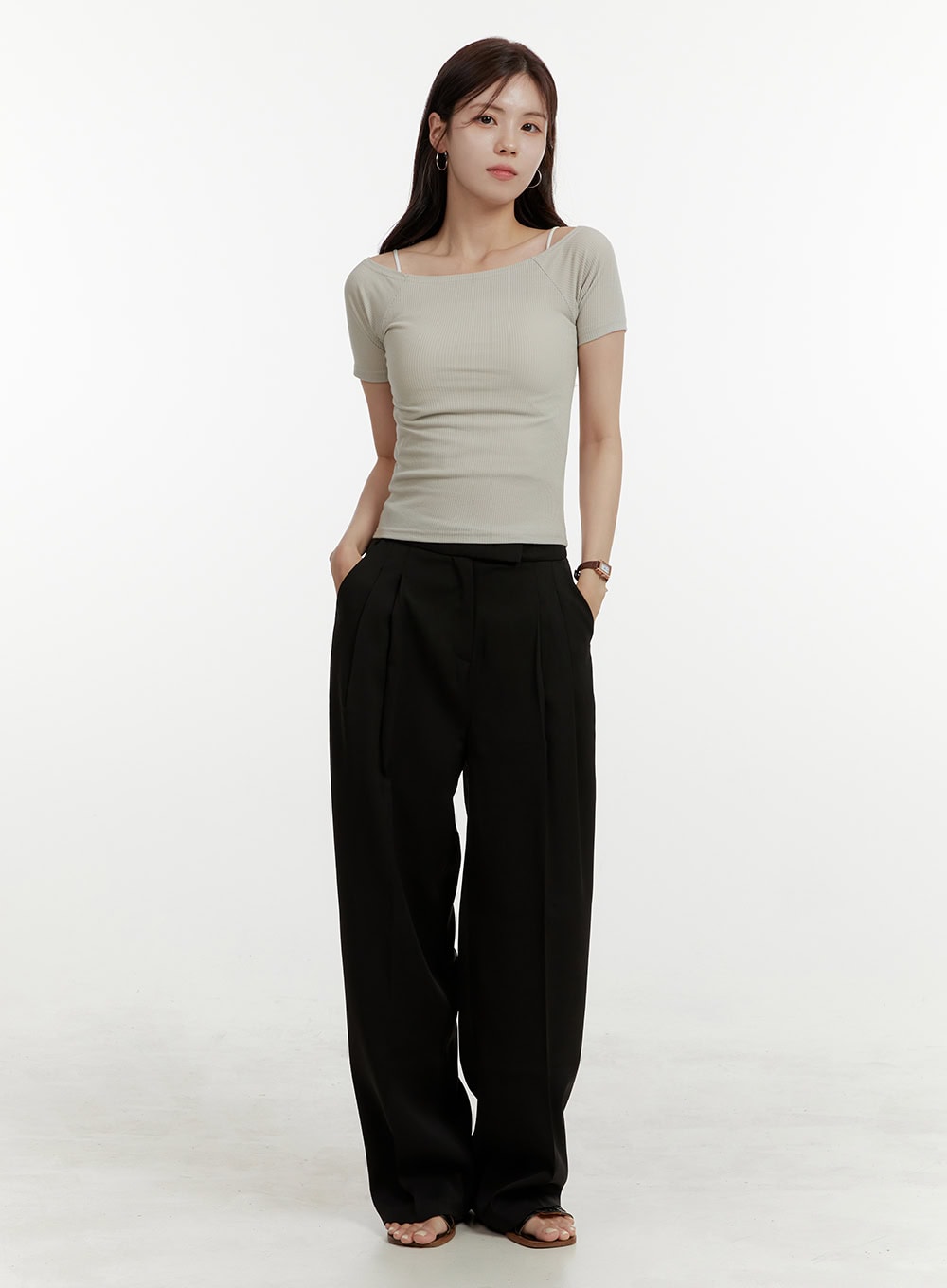 Pintuck Loose-Fit Trousers OY409