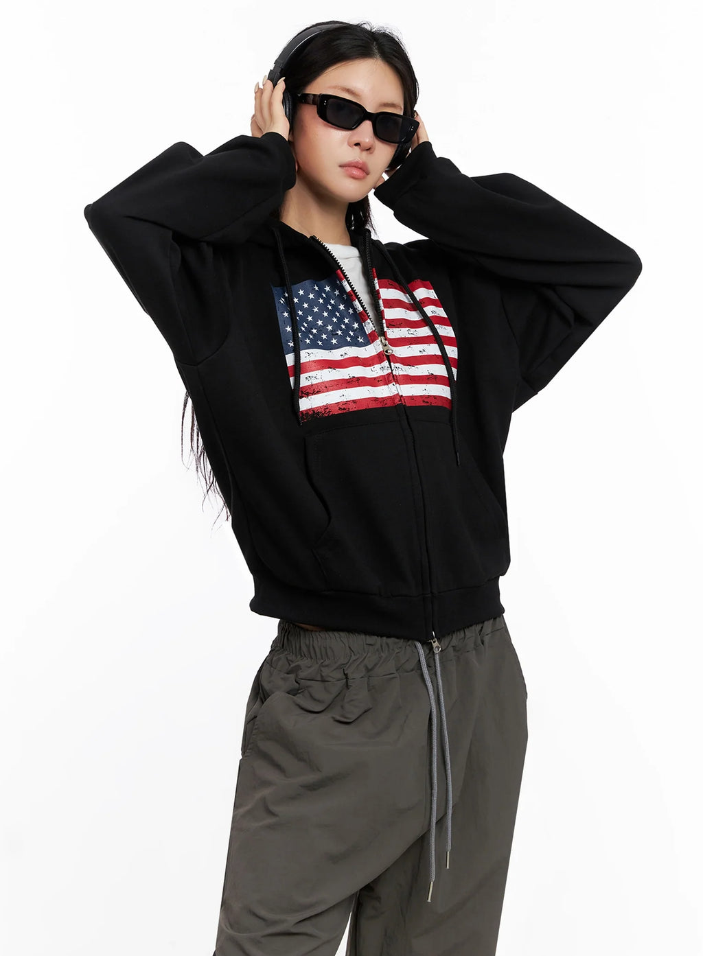 American Flag Zip-Up Hoodie IS515