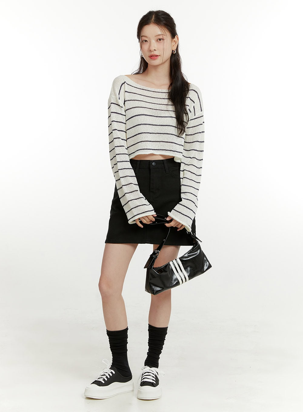 Cotton Solid Mini Skirt OU418