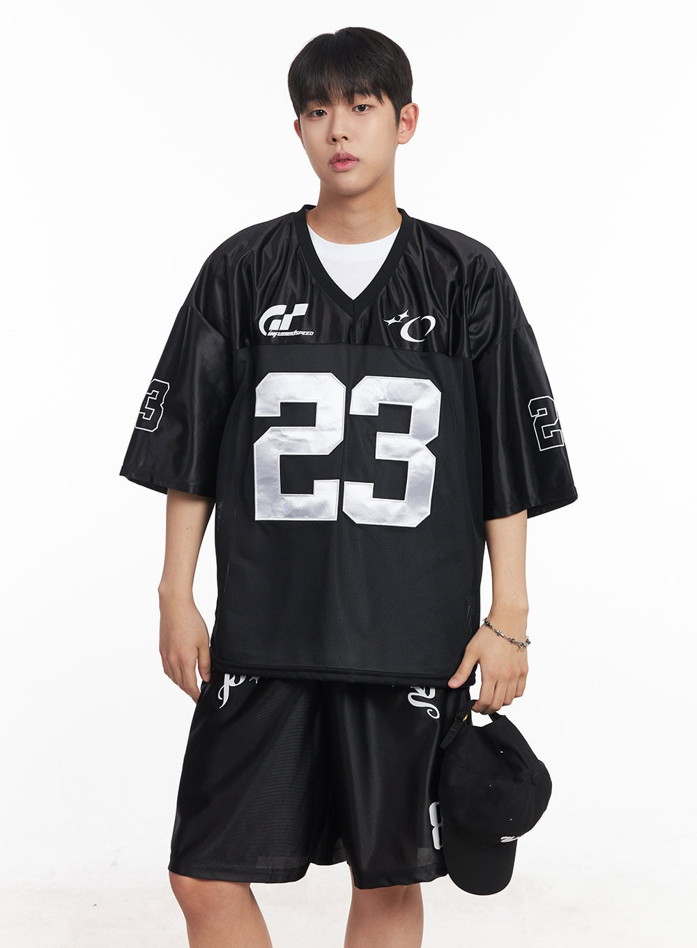 Men's Mesh V-Neck Jersey T-Shirt IA525