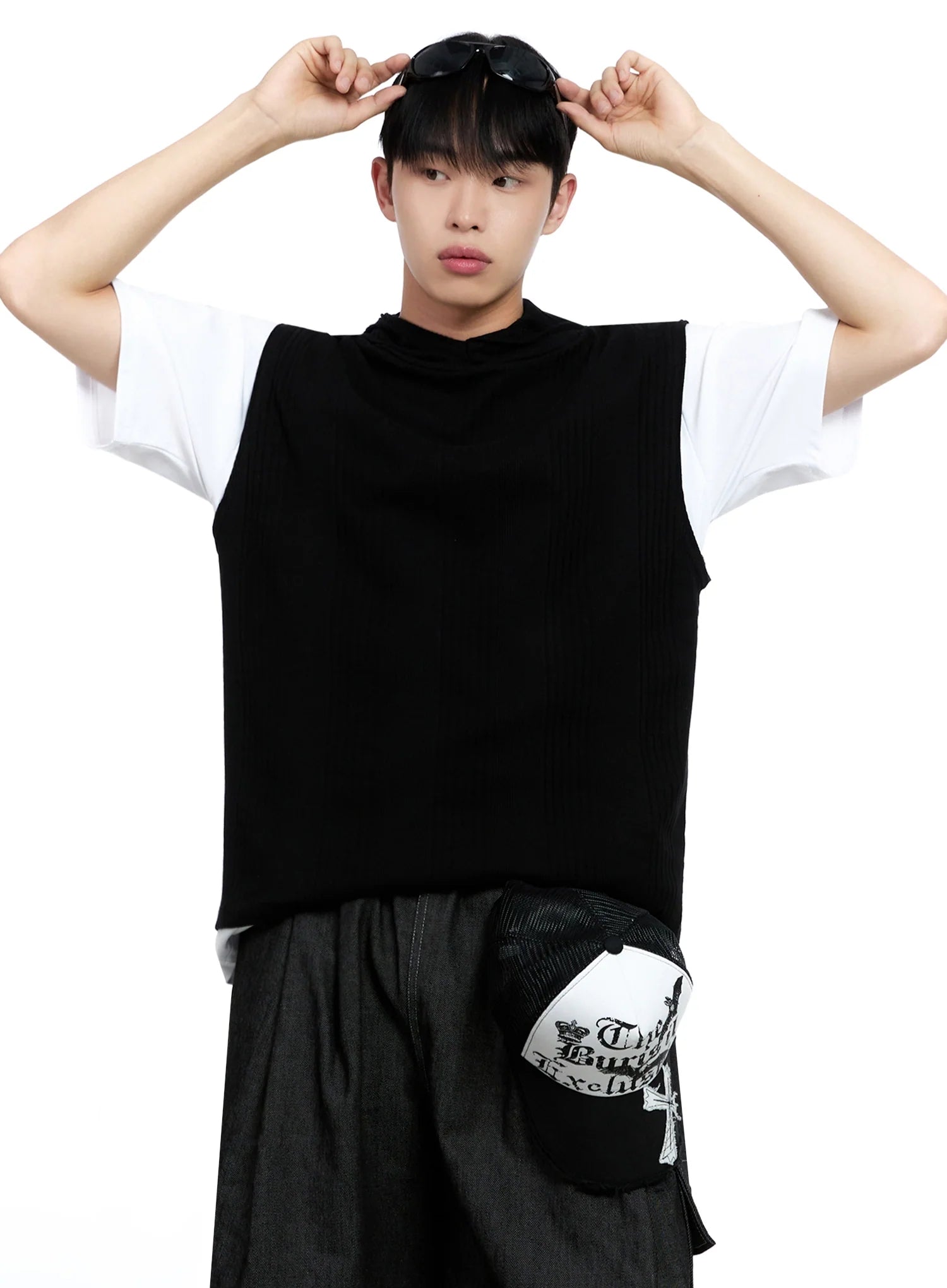 Men's Knit Tank Hoodie IG520