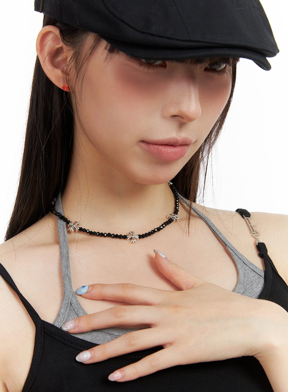 Beaded Cross Necklace CL422