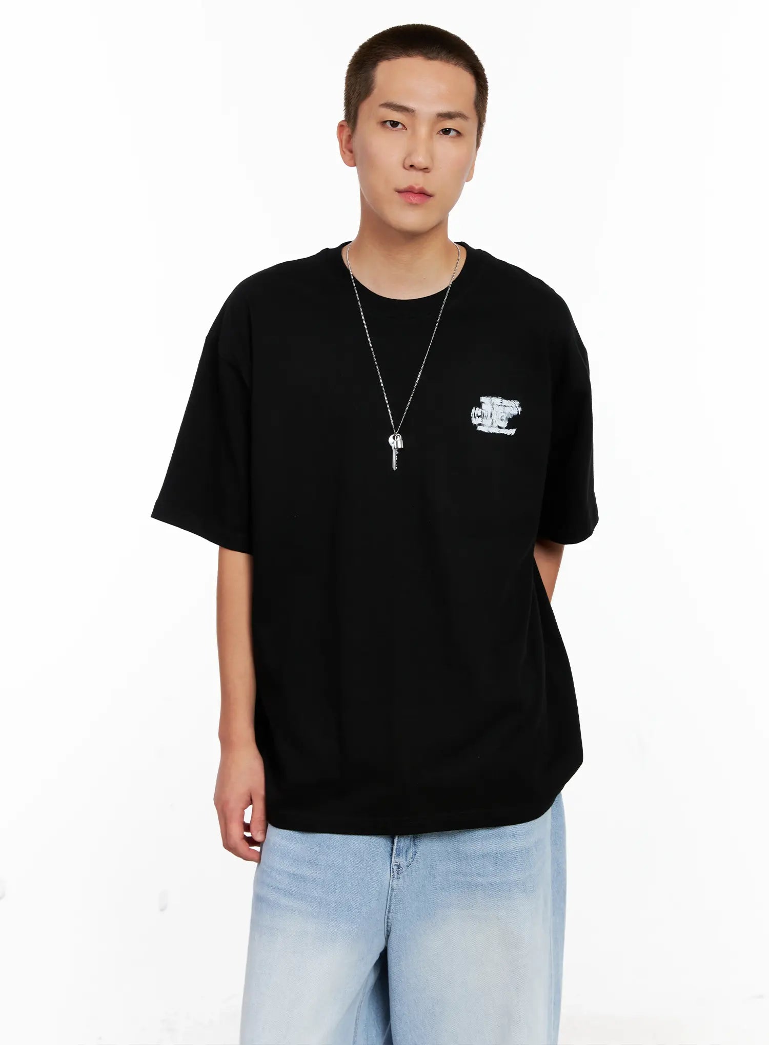Men's Oversized Blurred Graphic Tee IG508