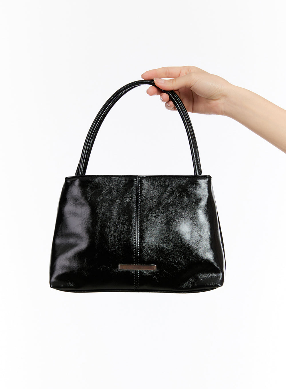 Faux Leather Square Shoulder Bag IU509