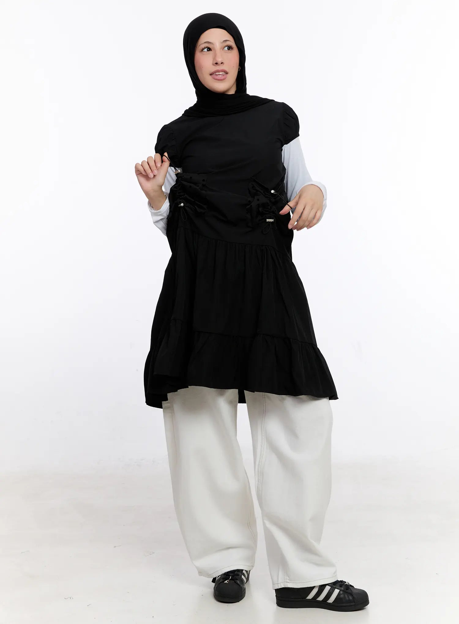 Layered Polka Dot Long Sleeve Dress CS524