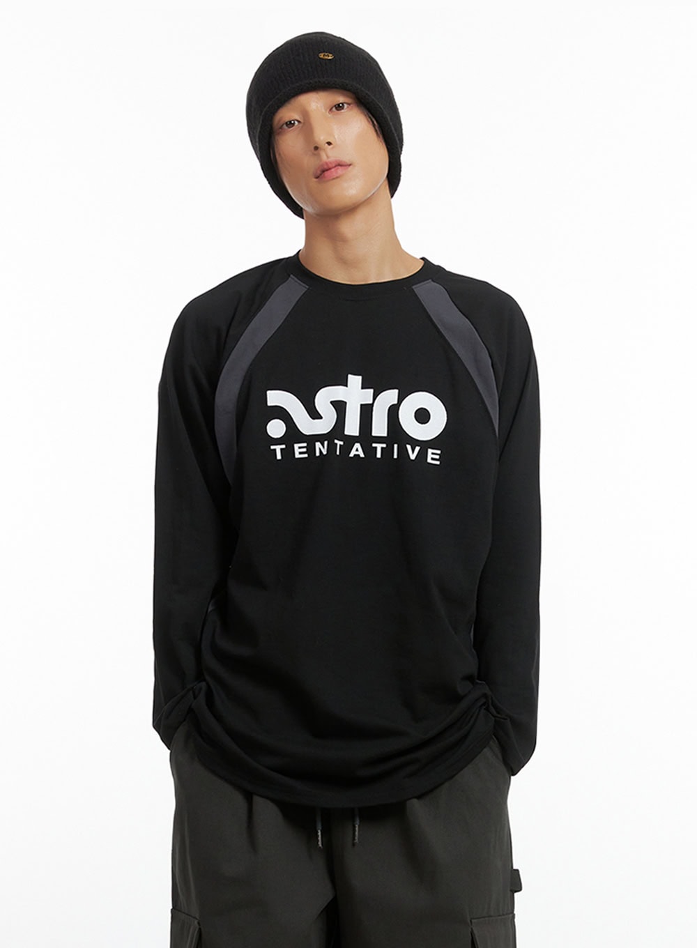 Men's Letter Print Long Sleeve Shirt IO417