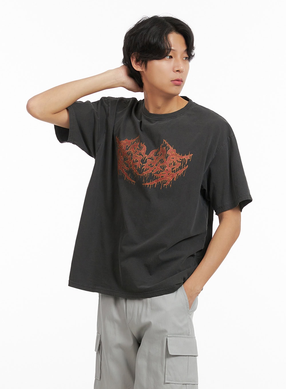 Men's Washed Graphic T-Shirt IY416