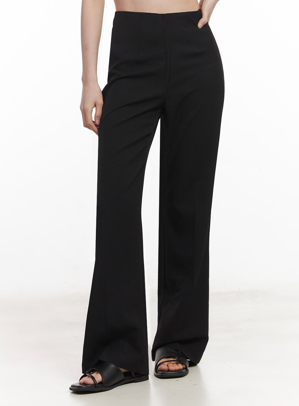 High-Waisted Bootcut Slacks IY508