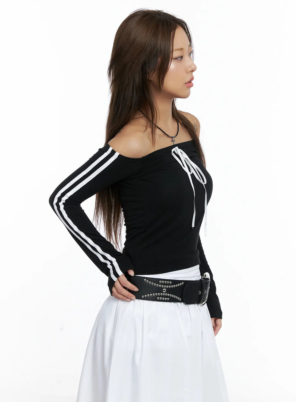 Trendy Track Stripe Long-Sleeve Top CS504