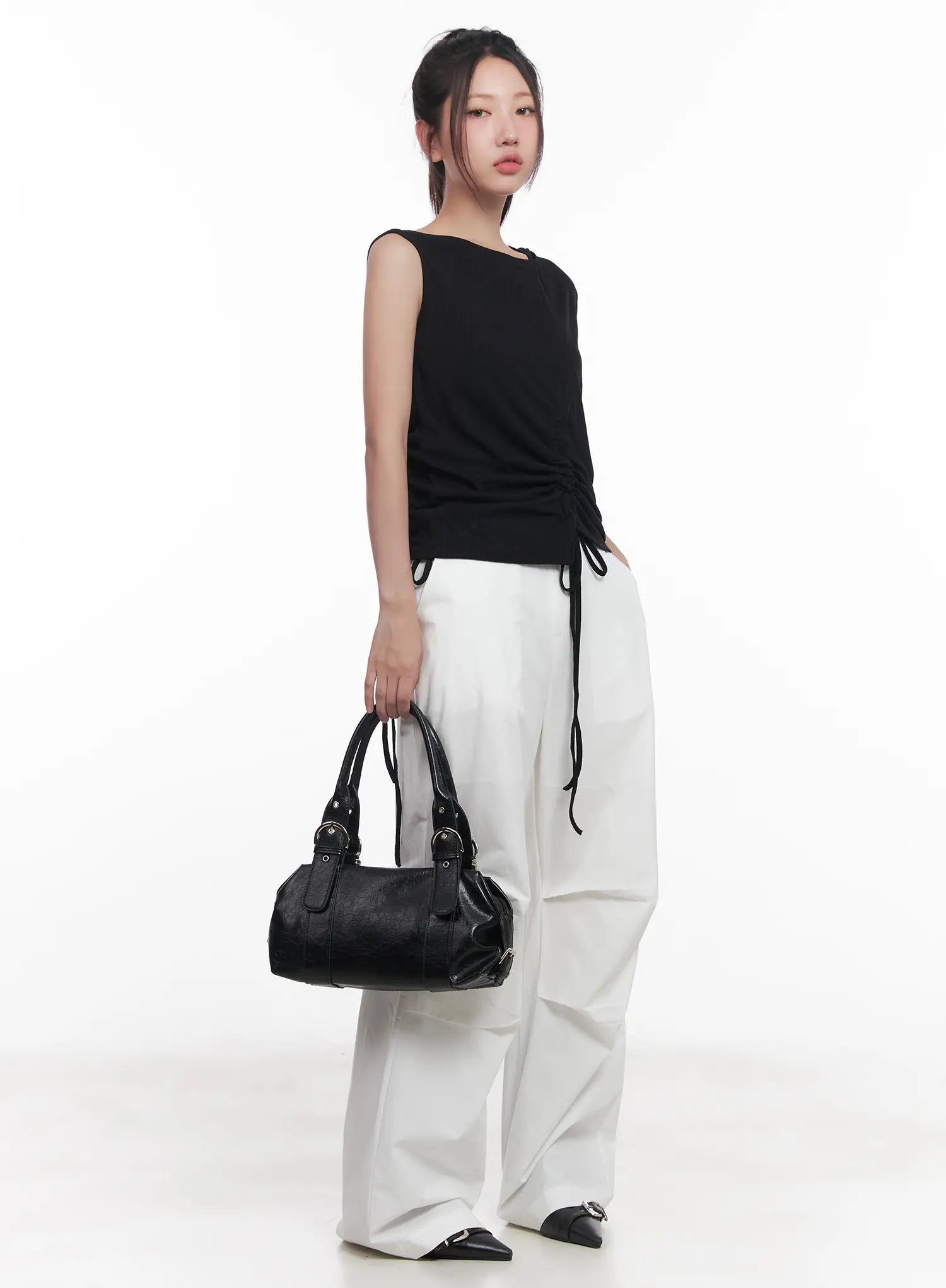 Asymmetric Hooded Sleeveless Top CU517