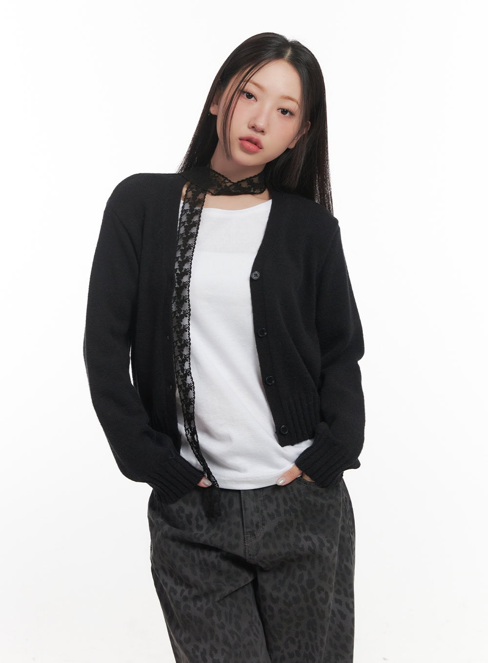 Classic Button V-Neck Cardigan CF524