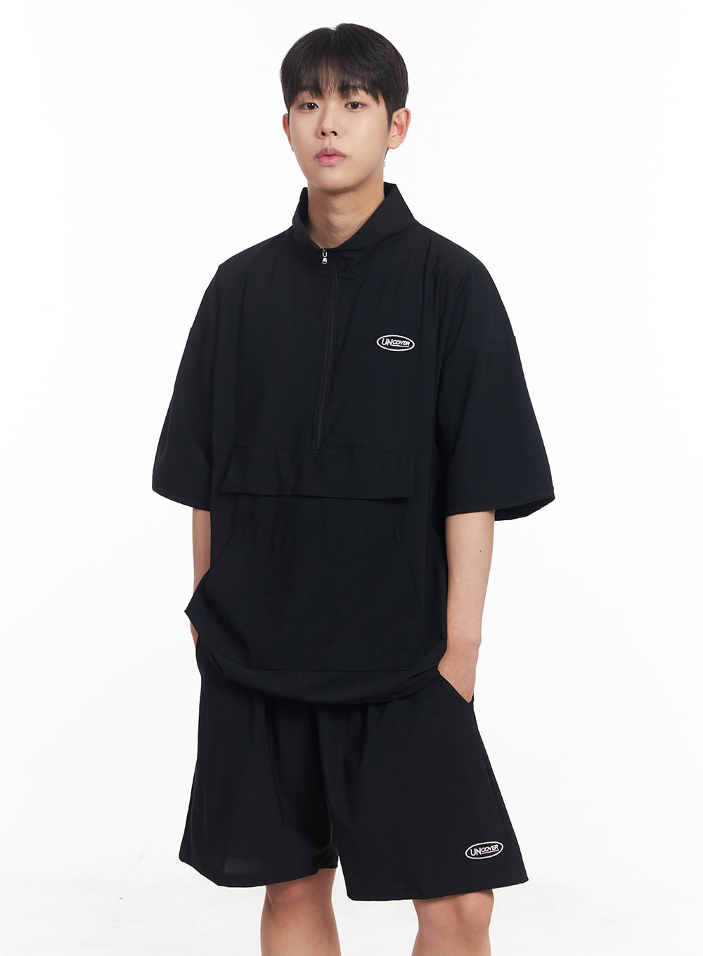 Men's Oversize Half-Zip Windbreaker Top IA525