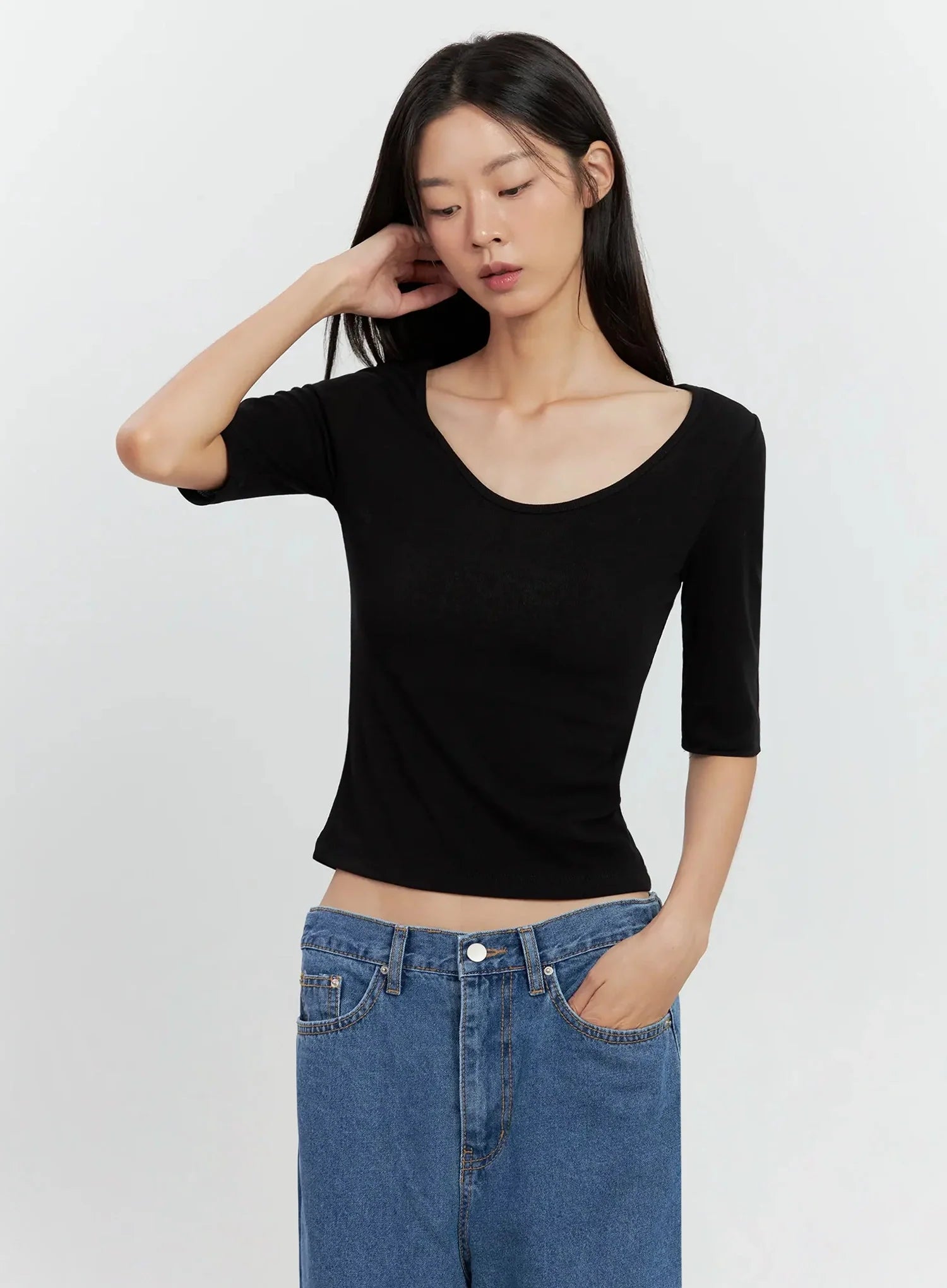 Basic 3/4-Sleeve Top IL528