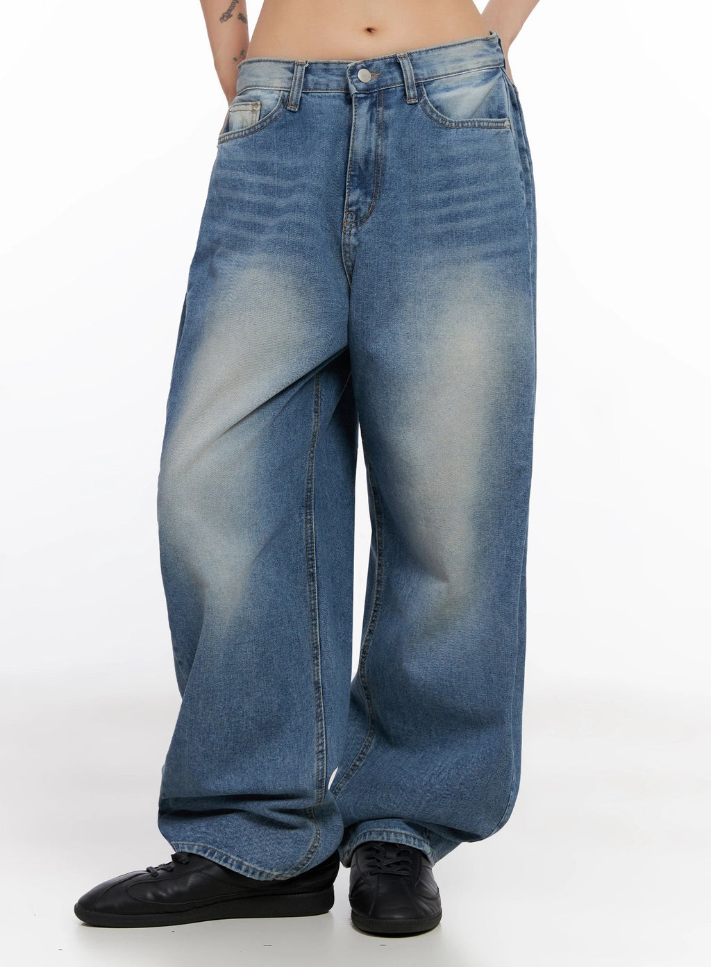Ruthie Side Pleat Relaxed-Fit Jeans IS515