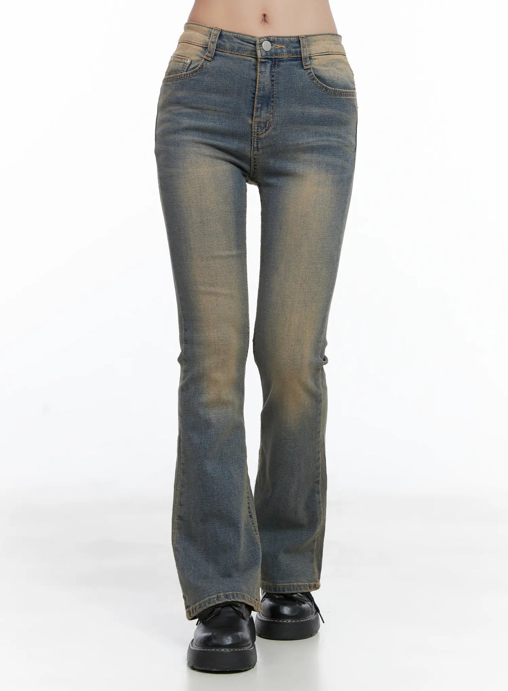 August Vintage Wash Flare Jeans CS502
