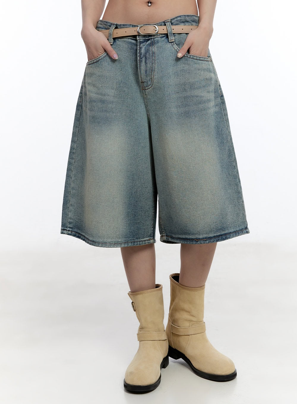 Washed Midi Baggy Jorts CY530