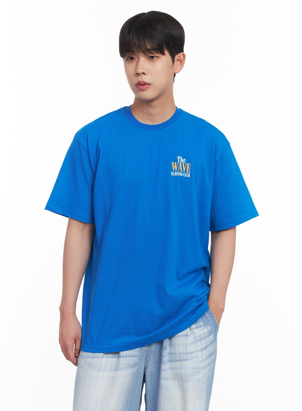 Men's Loose-Fit Wave Graphic T-Shirt IY522