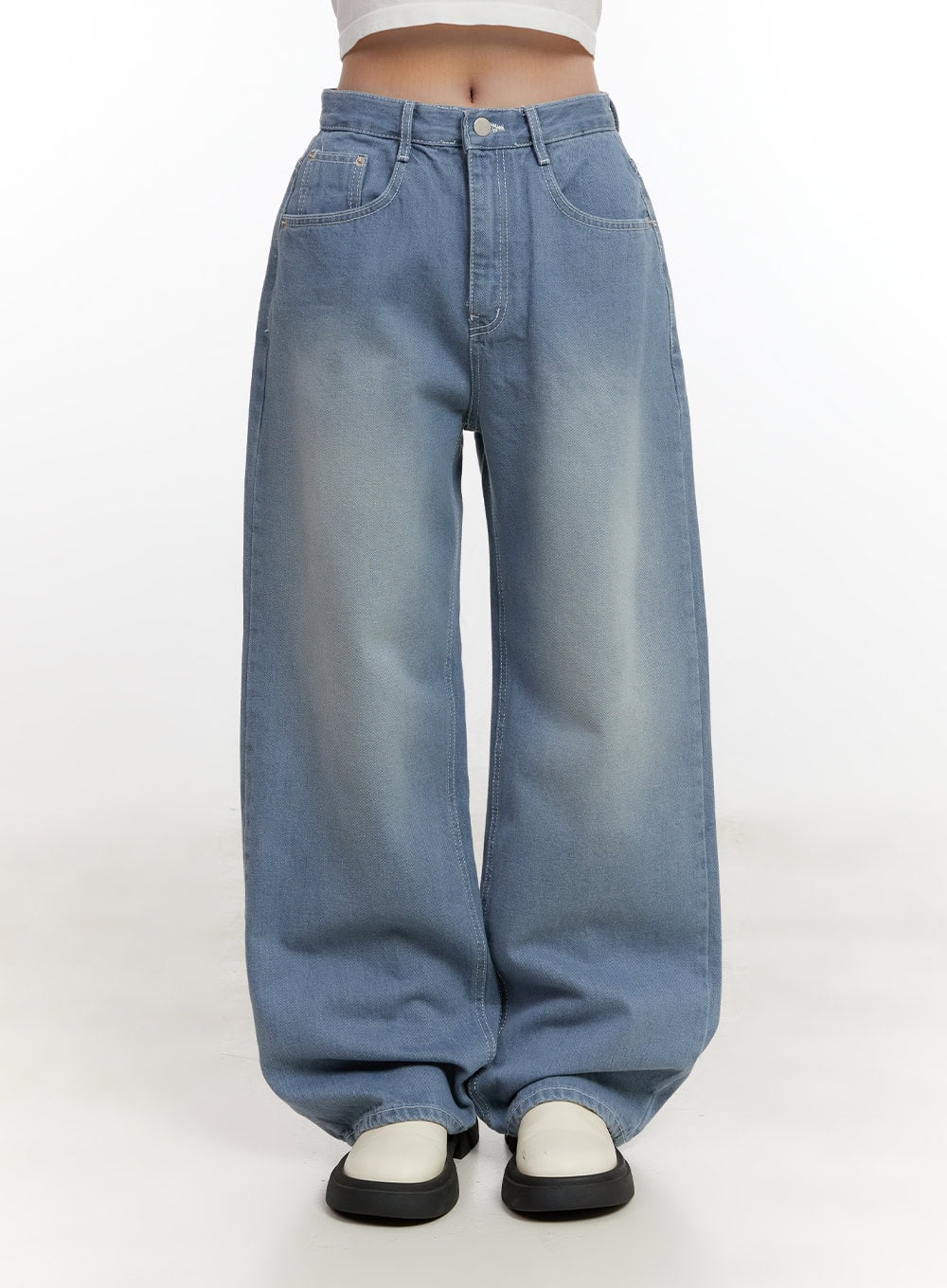 Zoey Washed Wide-Leg Jeans CF528