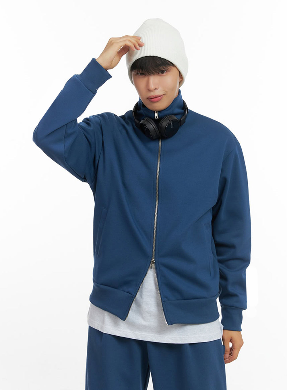 Men's Two-Way Zip-Up Turtleneck Sweatshirt IO420
