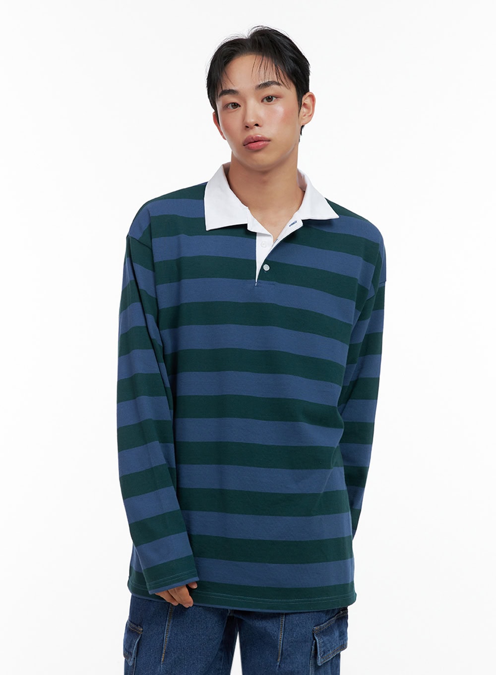 Men's Oversized Striped Cotton T-Shirt IN426