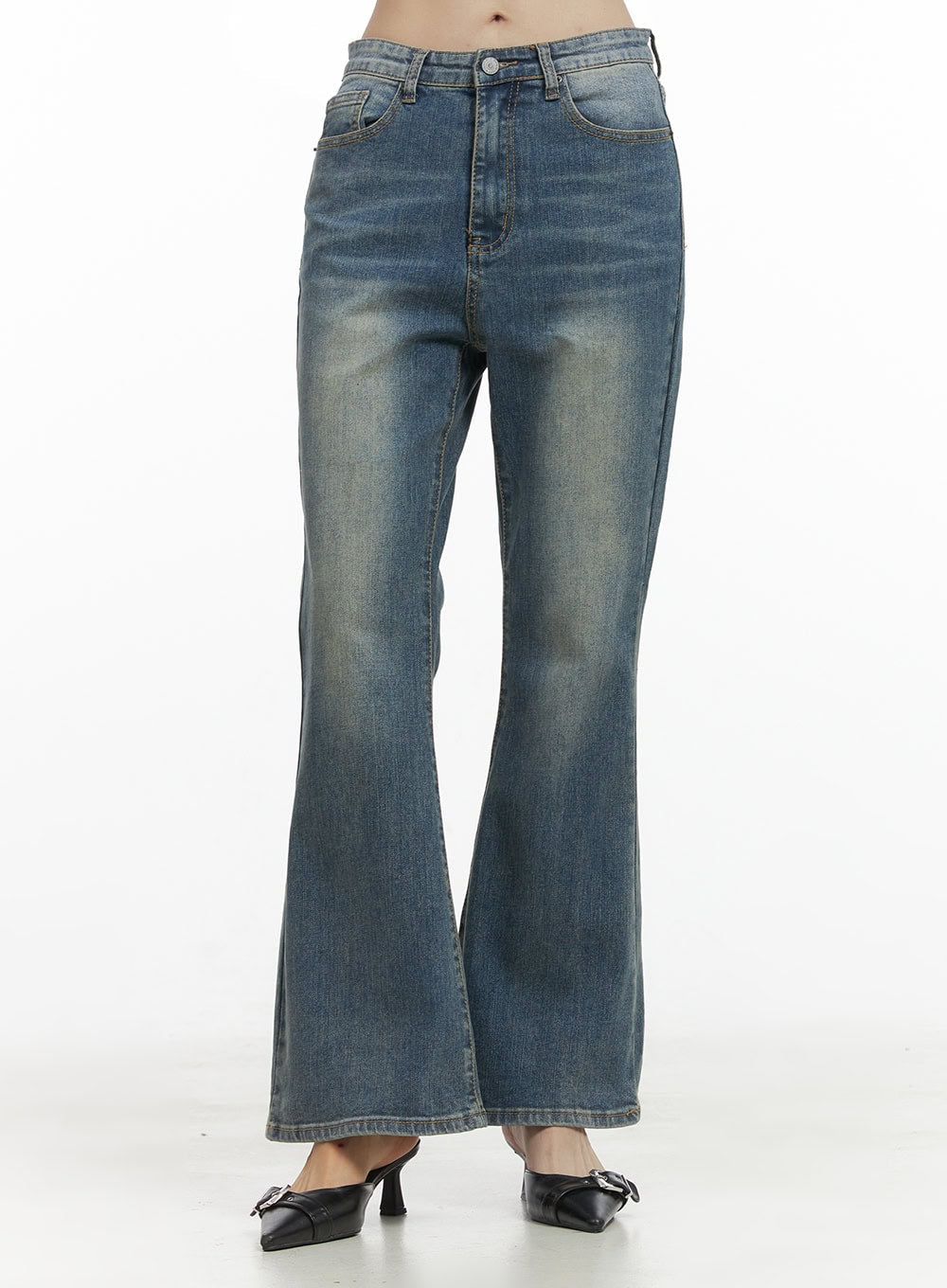 Skye Washed Long Bootcut Jeans OO401