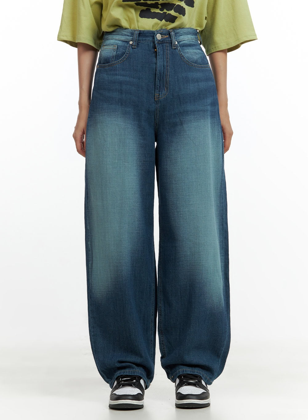Blue Washed Baggy Pants CU420
