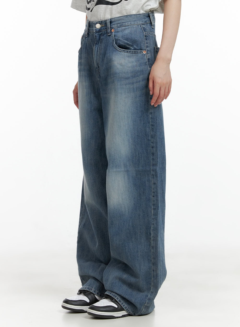 Washed Loose Fit Baggy Jeans CL402