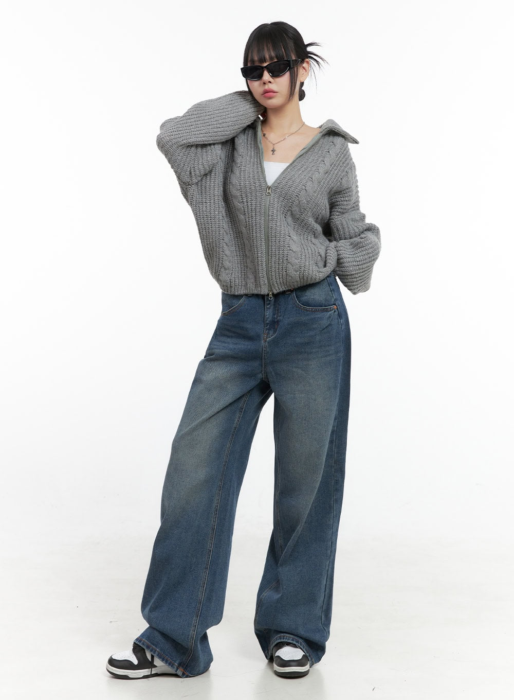 Goldie Washed Denim Baggy Jeans OS410