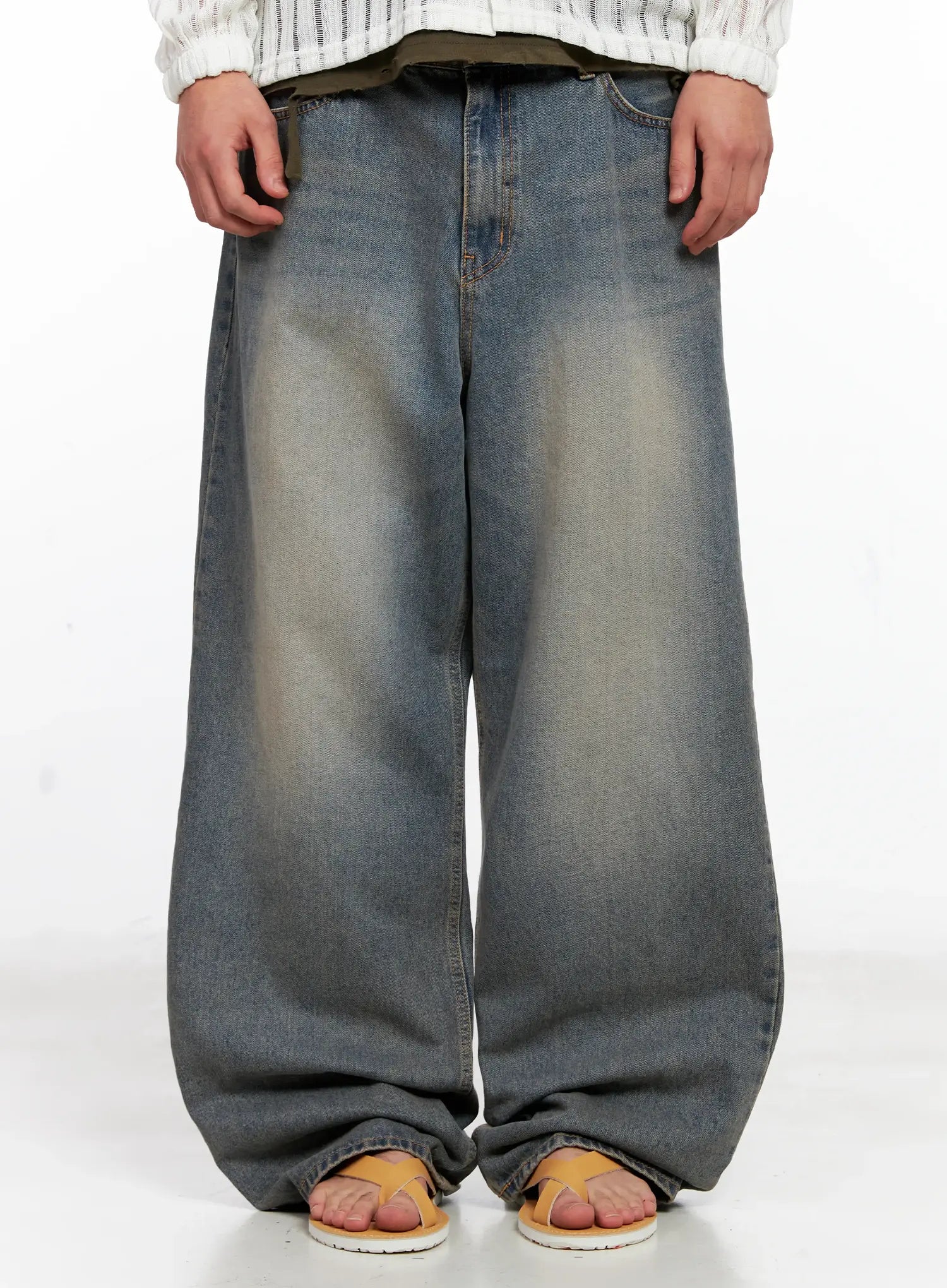 Men's Washed Vintage Denim Jeans IG511
