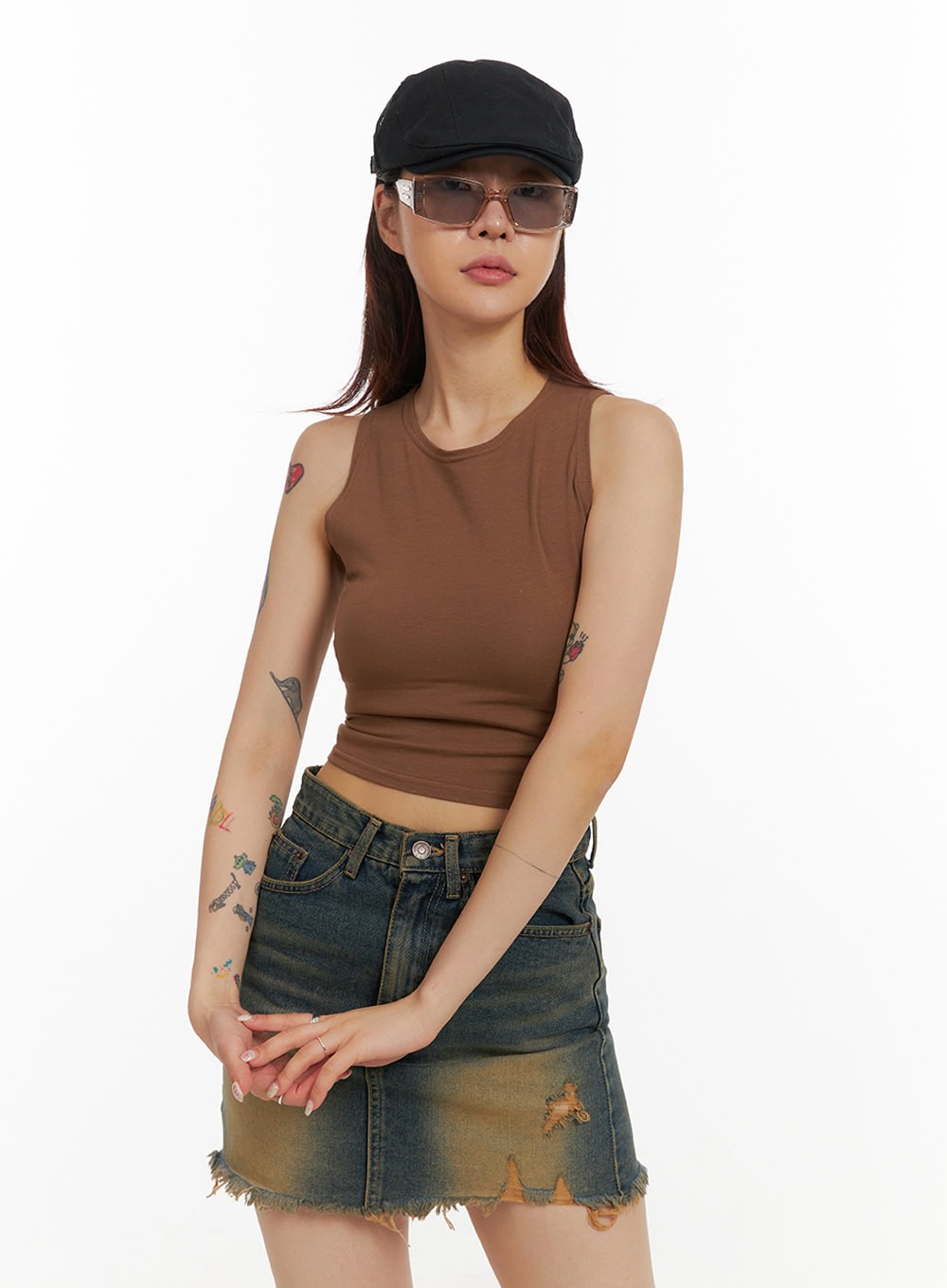 Basic Sleeveless Crop Top IY410