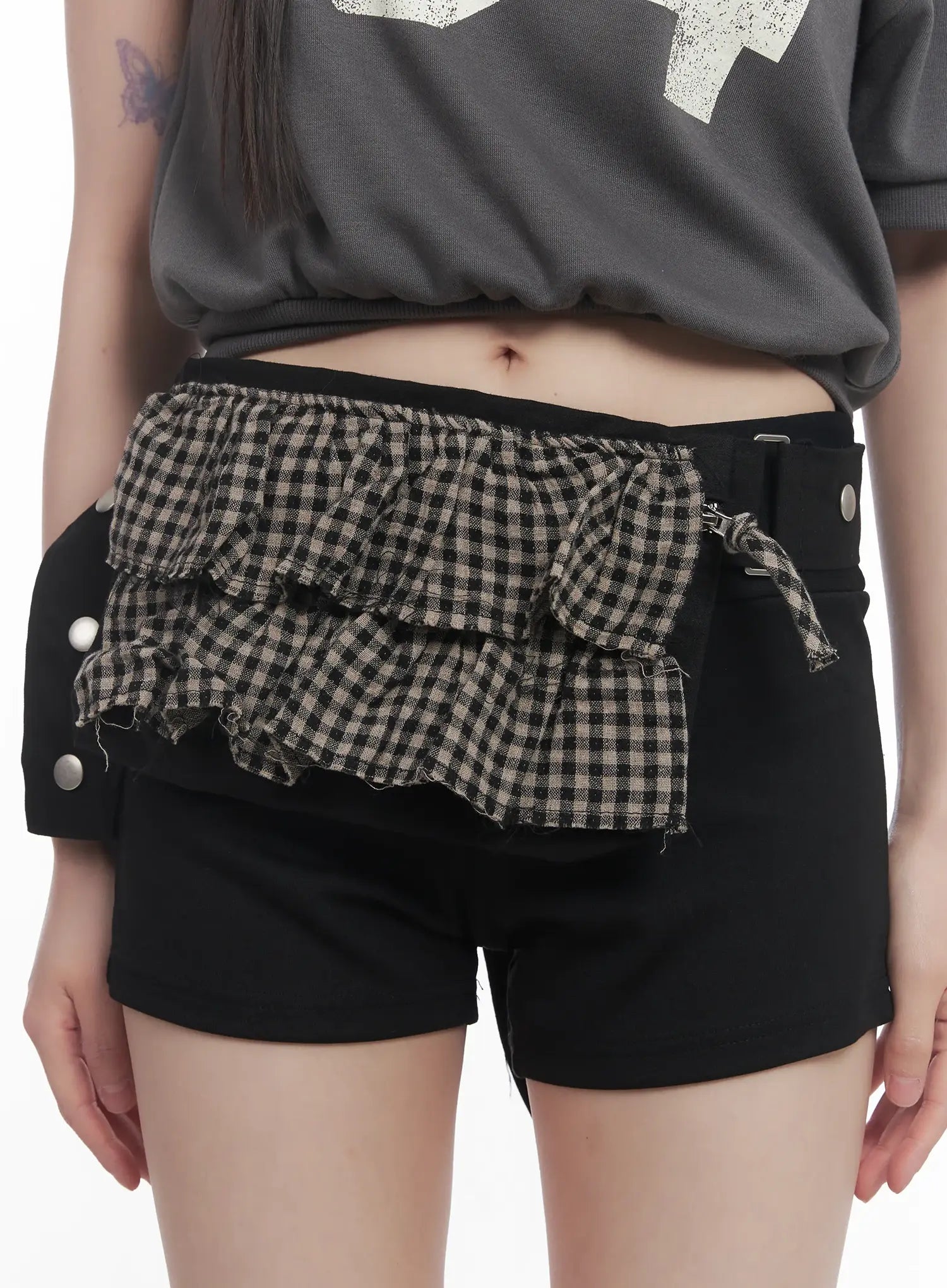 Plaid Print Belt Bag CU518