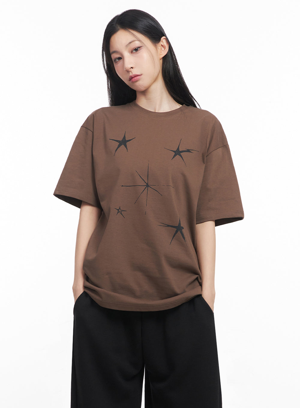 Star Graphic Oversized Tee IY516