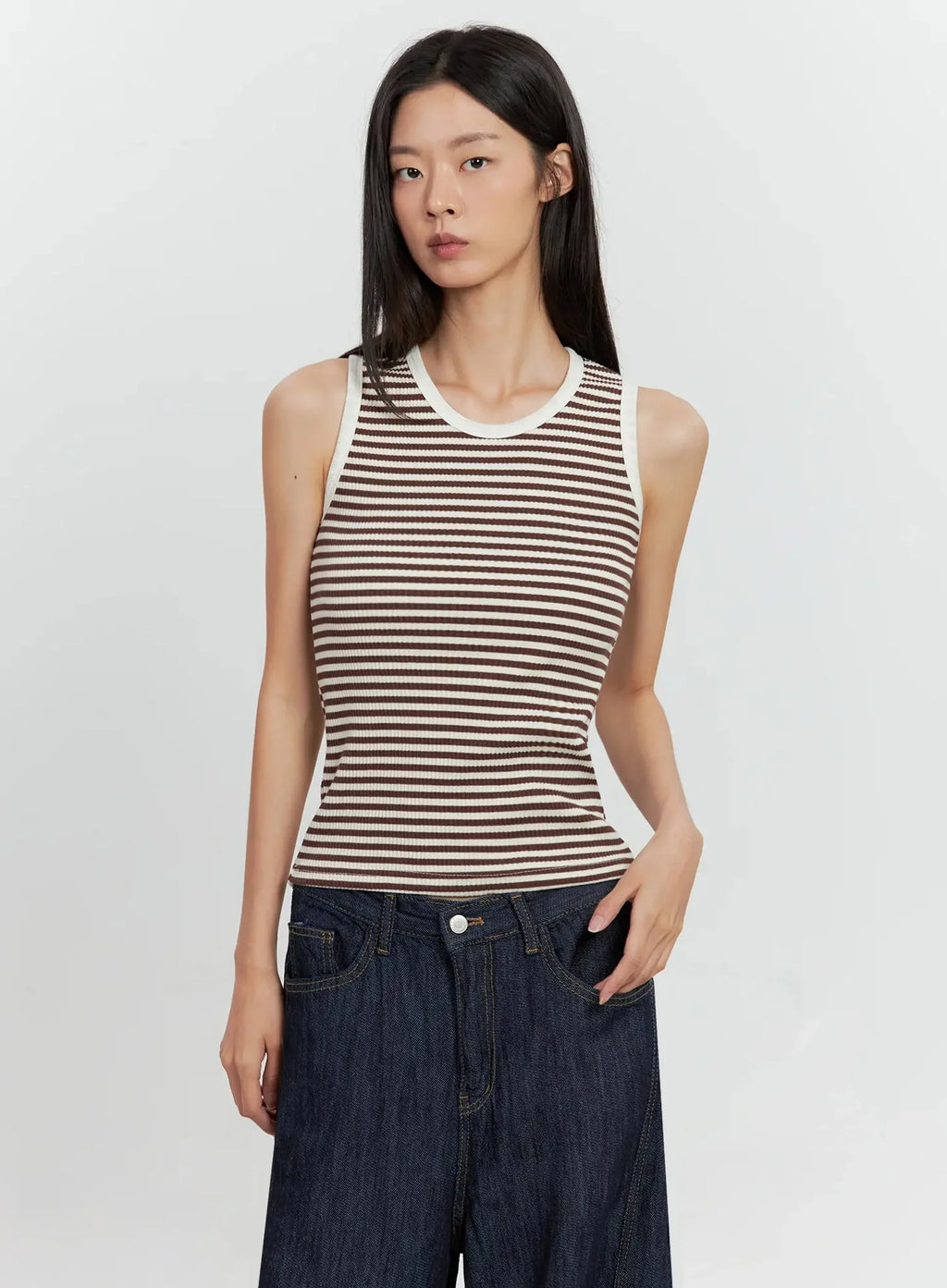 Striped Knit Tank Top IL528