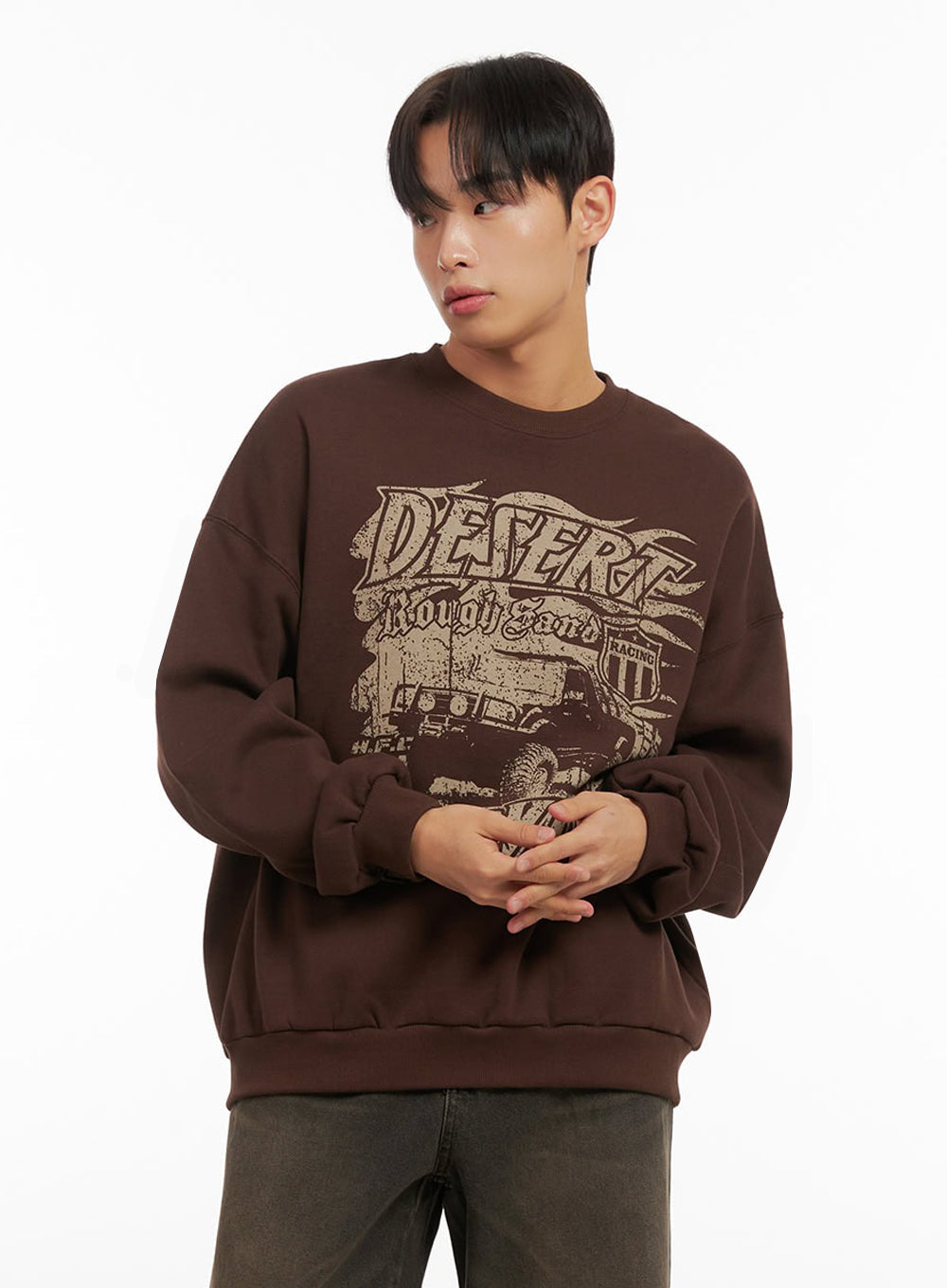 Men's Comfy Loose Fit Cotton Pullover ID413