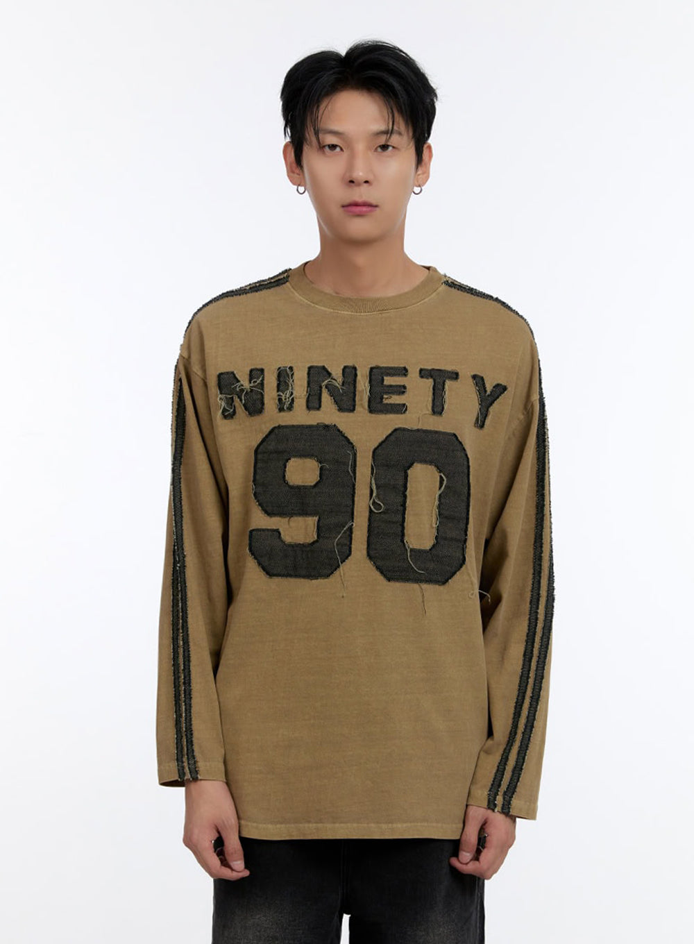 Men's Patchwork Round Neck Long Sleeve Shirt IO428