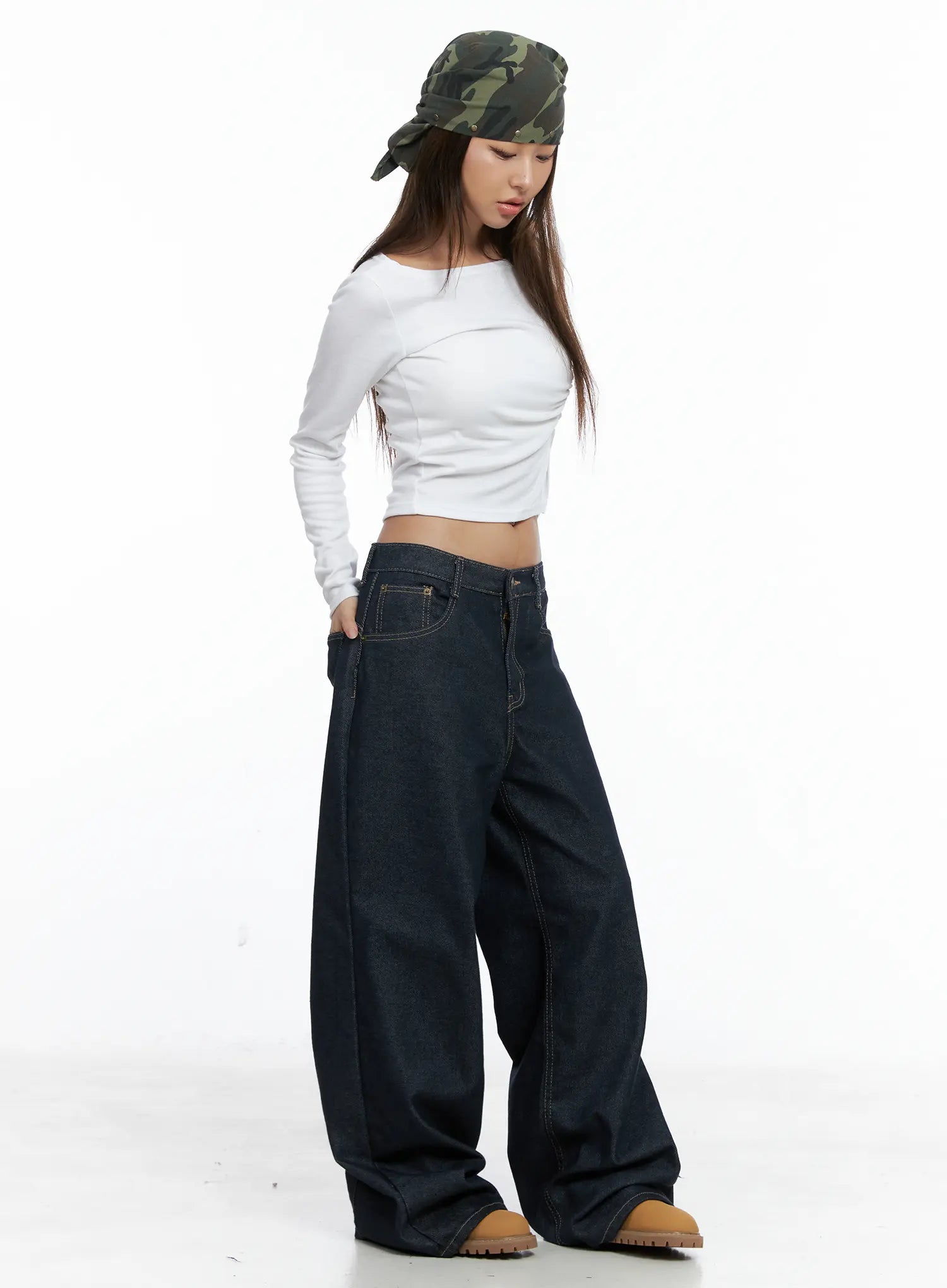 Giada Raw Indigo Wide-Leg Jeans CS505