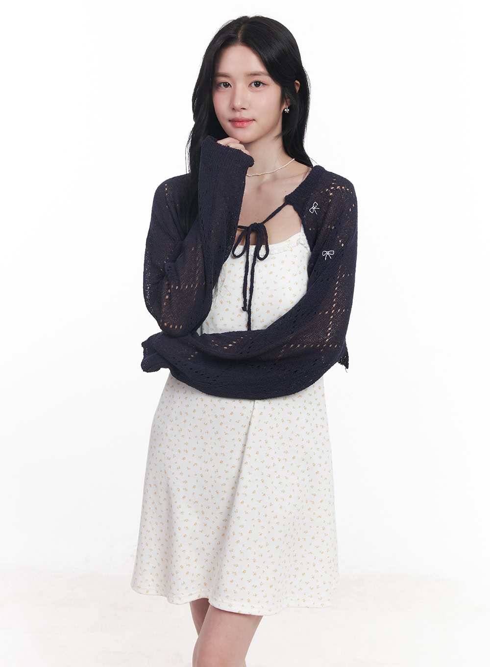 Ribbon Knit Bolero Cardigan CY523