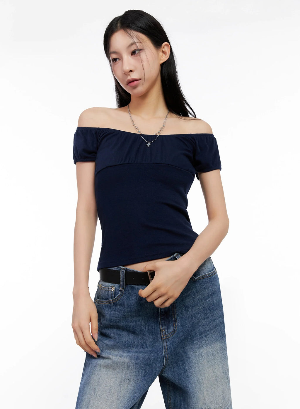 Off-Shoulder Puff Sleeve Top IG508