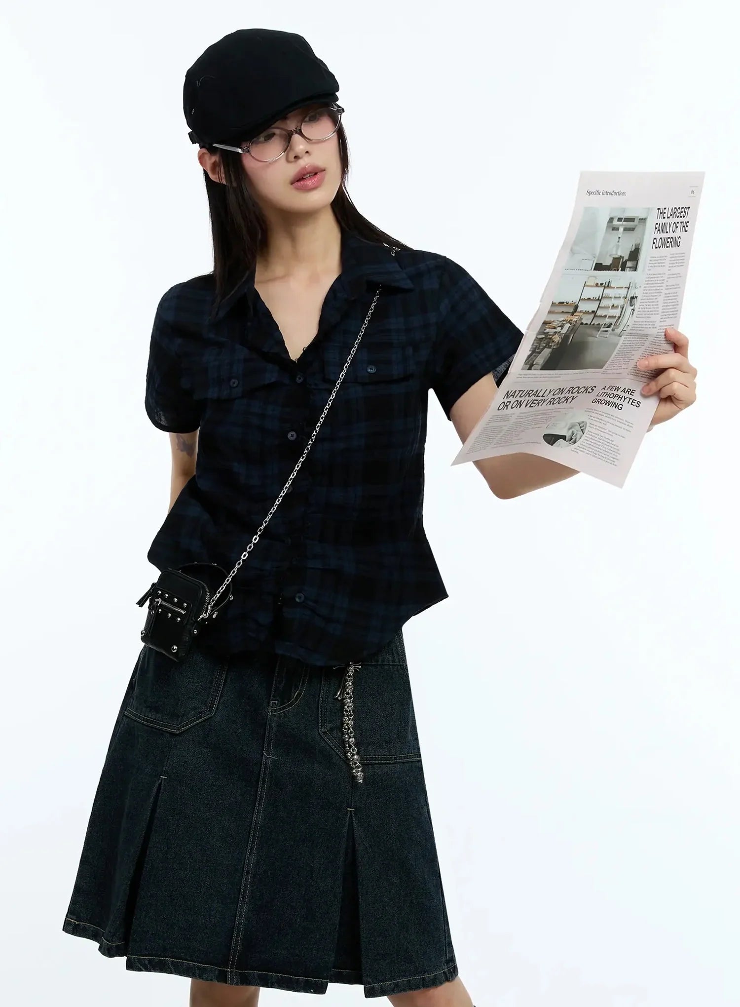 Slim-Fit Plaid Short-Sleeve Shirt IU523