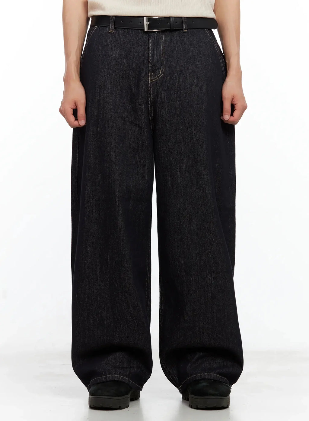 Men's Dark Denim Baggy Jeans IL516