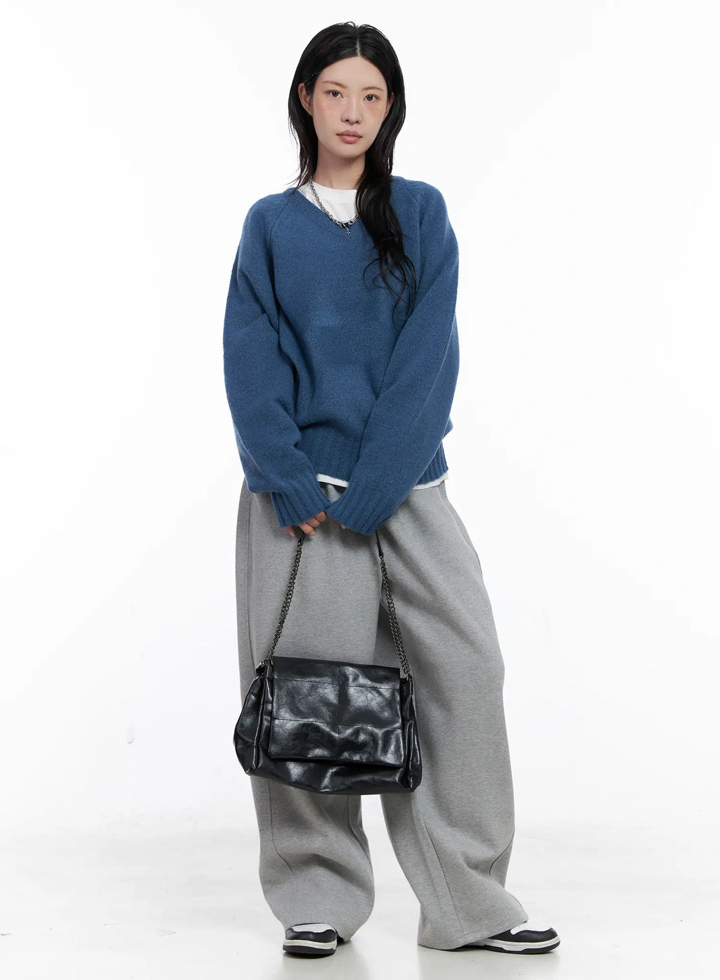 Oversized V-Neck Knit Sweater CS529