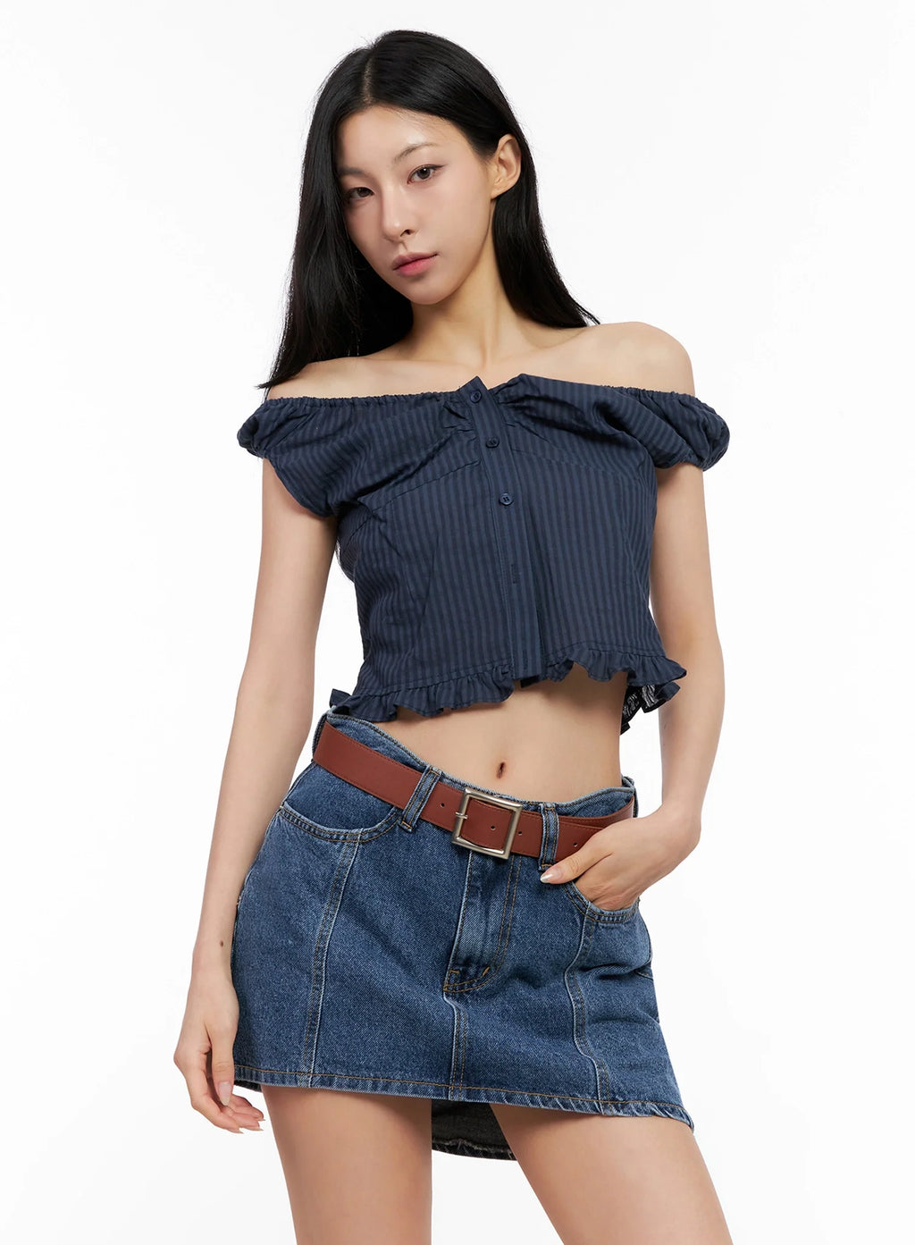 Off-Shoulder Puff-Sleeve Blouse IG508